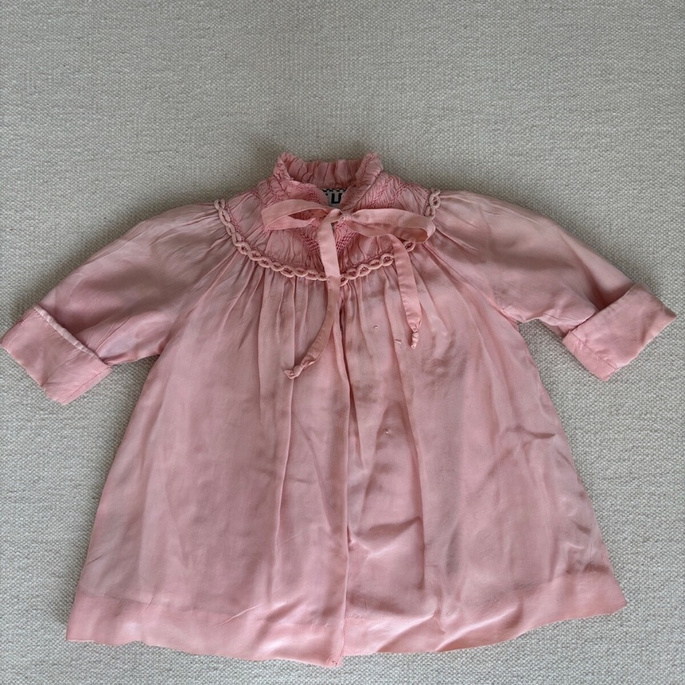 Adorable & RARE Renee Lewis Vintage Couture Pink Baby Dress